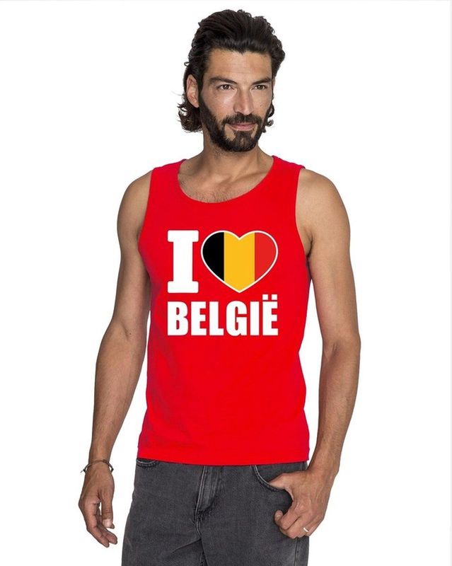 I Love Belgie - Singlet - Rood - Katoen