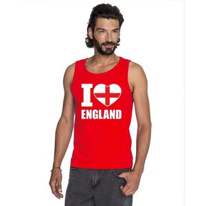 Bellatio Decorations - I Love Engeland - Singlet - Rood - Katoen