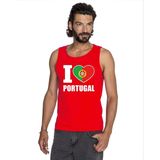 Bellatio Decorations - I Love Portugal - Tanktop - Rood - Heren