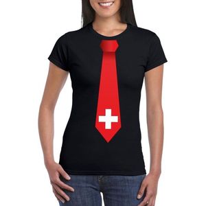 Shirt met Zwitserland stropdas zwart dames