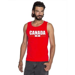 Rood Canada supporter mouwloos shirt heren - Canada singlet shirt/ tanktop