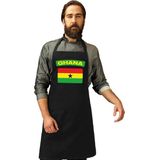 Ghana vlag barbecueschort/ keukenschort zwart volwassenen