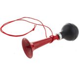 Rode metalen fiets/sport lucht toeter - 19 cm - Geluidmakers - luchtdruk toeters