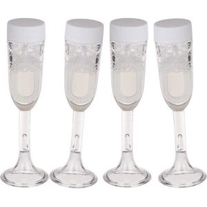 4x stuks Bellenblaas champagne bruiloft glas - Bruiloft/Huwelijk feestartikelen