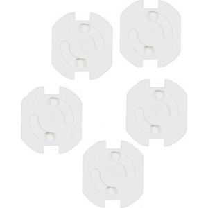Stopcontactbeveiligers - 5x - wit - kunststof - zelfklevend