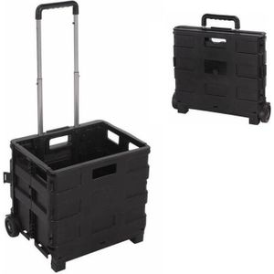 Opvouwbare Reis/ Boodschappen Trolley met Krat 40 Liter