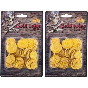 Piraat Munten Goud 100 Stuks - Piraten Verkleed Accessoire - Gouden Speelgoed Munten