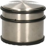 2x RVS Deurstopper Rond Inclusief Deurwig - D9 X H7 cm - 1 Kg - Deurstop