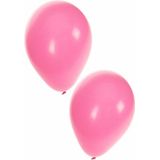 50x ballonnen zwart en lichtroze - knoopballonnen