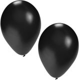 50x ballonnen zwart en groen - knoopballonnen