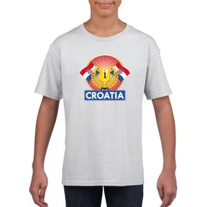 Wit Kroatisch kampioen t-shirt kinderen - Kroatie supporter shirt jongens en meisjes 110 116
