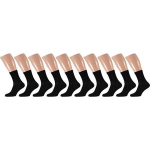 Zwarte sokken voor heren 10 paar - herensokken maat 41 - 46 zwart