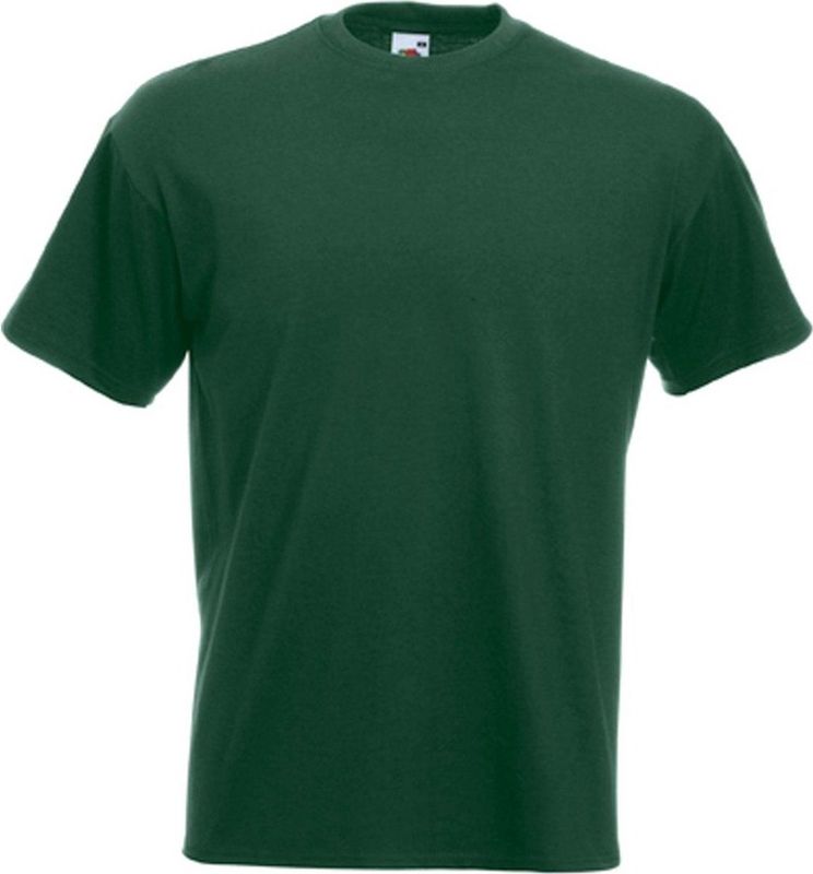 Grote maten basic donker groene t-shirt voor heren - voordelige katoenen shirts - Regular fit