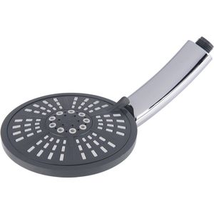 Badkamer hand douchekop met 5 standen - zilver - kunststof - dia 15 cm - universele douchekoppen