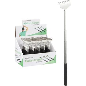 Uitschuifbare Rugkrabber - Zilver - Metaal en Kunststof - Instelbare Lengte 20-50 cm