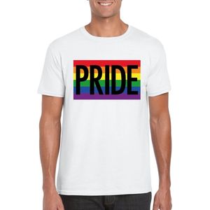 Gay Pride regenboog shirt Pride wit heren - LGBT Homo shirts