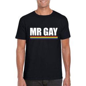 Gay Pride homo shirt zwart Mr Gay heren