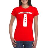 Amsterdam shirt met Amsterdammertje rood dames