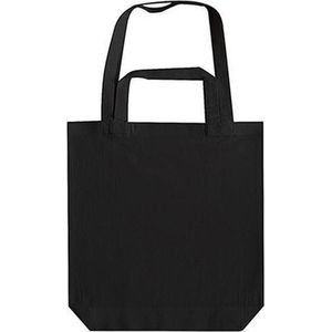 Zwarte canvas tas met dubbel hengsel 38 x 42 cm- Bedrukbare katoenen tas/shopper