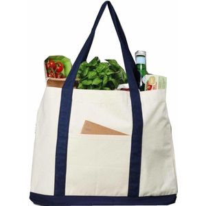 Beige boodschappen tas  47 x 39 cm