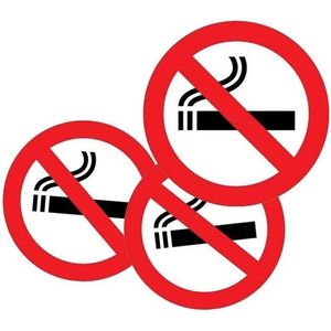 5x Sticker Verboden Te Roken - 14,8 cm - Rookverbod