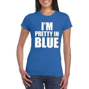 I'm pretty in blue t-shirt blauw dames