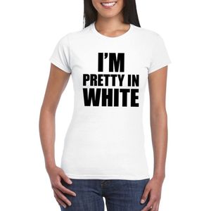 I'm pretty in white t-shirt wit dames