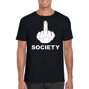 Fuck society t-shirt zwart - heren - katoen