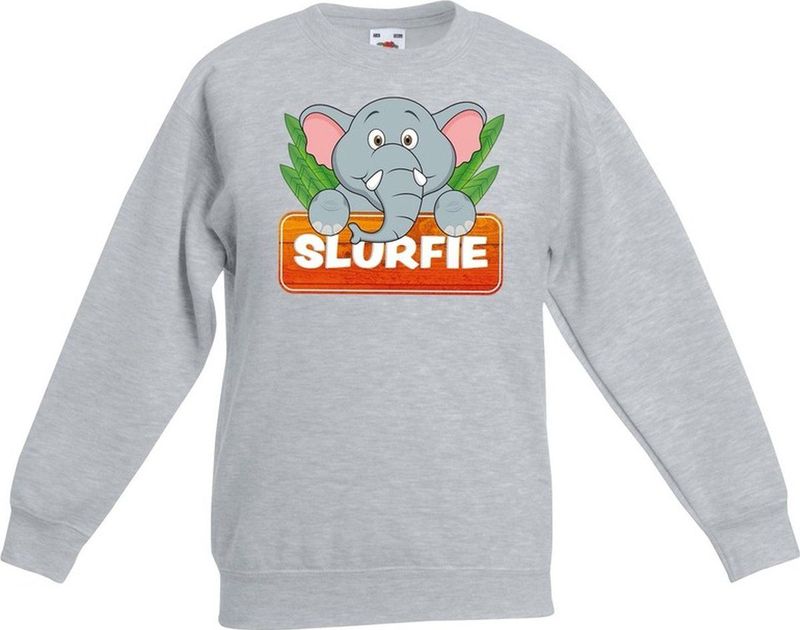 Slurfie de olifant sweater grijs voor kinderen - unisex - olifanten trui - kinderkleding / kleding