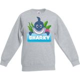 Sharky de haai sweater grijs voor kinderen - unisex - haaien trui - kinderkleding / kleding