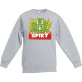 Spiky - Dino Sweater - Grijs - Katoen - Unisex Kinderkleding