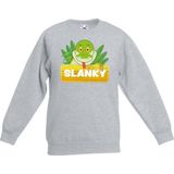 Bellatio Decorations - Sweater - Grijs - Katoen - Bedrukt met Slanky de Slang