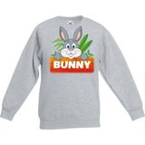 Bunny het konijn sweater grijs voor kinderen - unisex - konijnen trui - kinderkleding / kleding