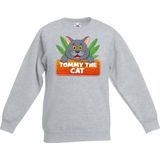 Tommy the Cat sweater grijs voor kinderen - unisex - katten / poezen trui - kinderkleding / kleding