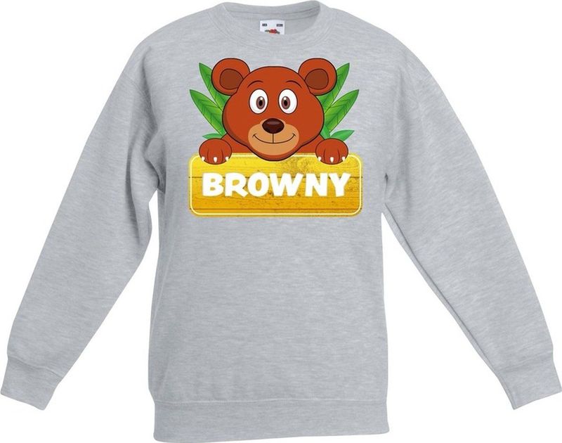 Browny de beer sweater grijs voor kinderen - unisex - beren trui - kinderkleding / kleding