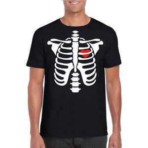 Skelet halloween t-shirt zwart voor heren