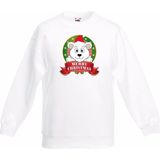 Bellatio Decorations - Sweater - Wit - Katoen - Kinderen - IJsbeer Print