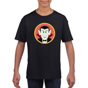 Halloween Halloween vampieren t-shirt zwart jongens en meisjes - Halloween kostuum kind 122/128