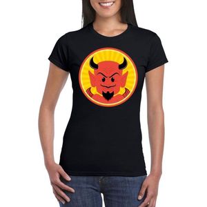 Halloween rode duivel t-shirt zwart dames