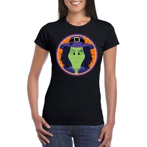 Halloween heks t-shirt zwart dames - Carnavalskostuums