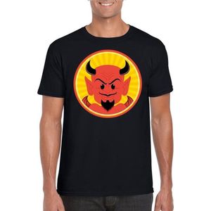 Halloween rode duivel t-shirt zwart heren - Carnavalskostuums