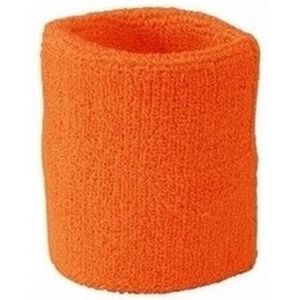 5x Oranje zweetbandje voor pols - zweetbandjes