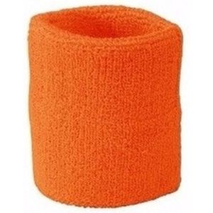 10x Oranje zweetbandje voor pols - zweetbandjes