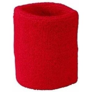 10x Rood zweetbandje voor pols - zweetbandjes
