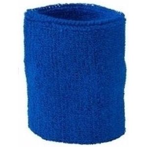 10x Kobalt blauw zweetbandje voor pols - zweetbandjes