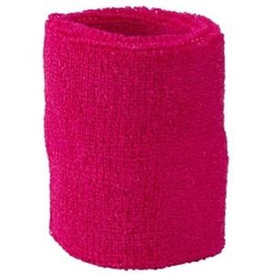 10x Fuchsia roze zweetbandje voor pols - zweetbandjes