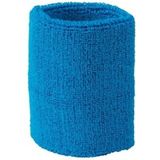 5x Aqua blauw zweetbandje voor pols - zweetbandjes