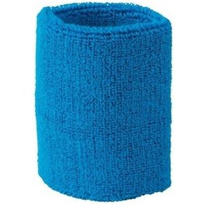 10x Aqua blauw zweetbandje voor pols - zweetbandjes