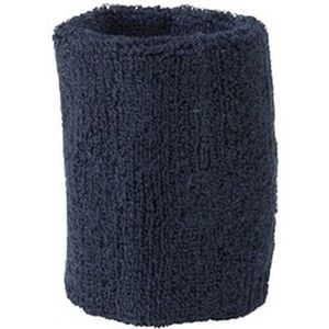 10x Navy blauw zweetbandje voor pols - zweetbandjes