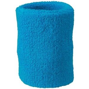 10x Turquoise blauw zweetbandje voor pols - zweetbandjes